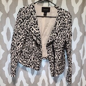 Karen Kane Black and White Animal Print Blazer